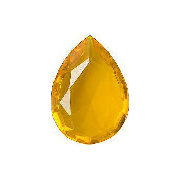 Pear Faceted Pointed Back (Doublets) Crystal Glass Stone, Yellow 10 Transparent (90000), Czech Republic