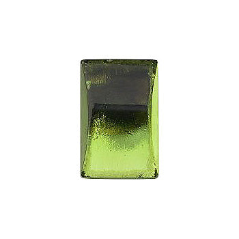 Rectangle Cabochons Flat Back Crystal Glass Stone, Light Green 5 Transparent With Gold Foil (50270-Gf), Czech Republic