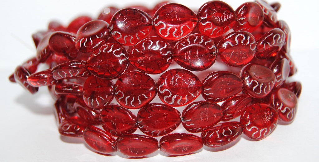 Tear Oval Pressed Glass Beads, Transparent Pink 54201 (70010 54201), Glass, Czech Republic