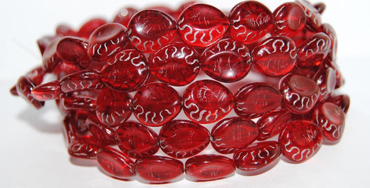 Tear Oval Pressed Glass Beads, Transparent Pink 54201 (70010 54201), Glass, Czech Republic
