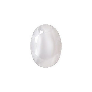 Oval Faceted Pointed Back (Doublets) Crystal Glass Stone, White 5 Pearl Colours (0403-Gf), Czech Republic