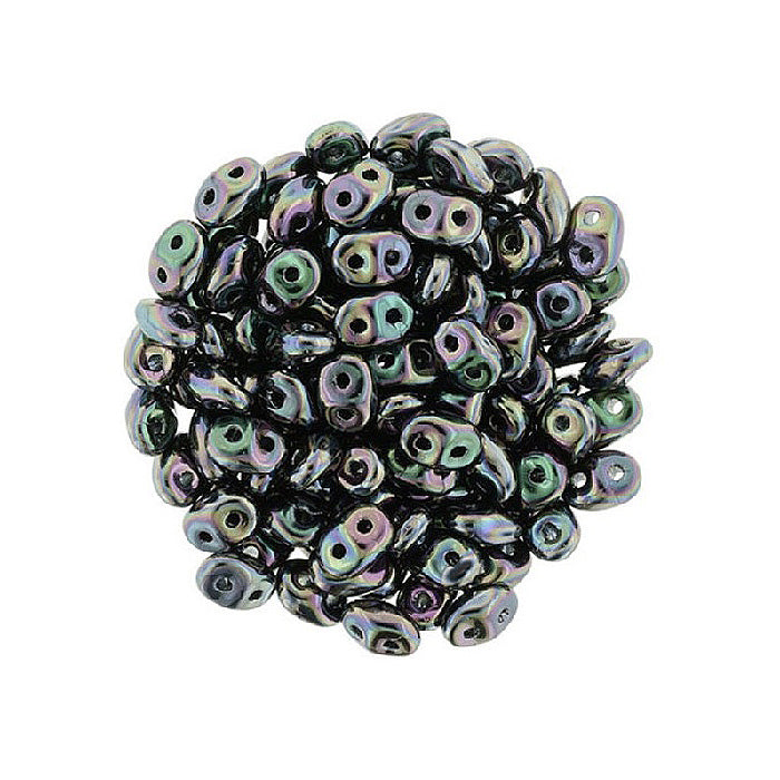 Matubo Superduo 2-hole czech pressed glass beads Jet Black Full Apricot Glass Czech Republic