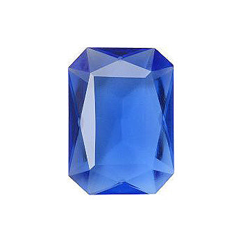Octagon Faceted Pointed Back (Doublets) Crystal Glass Stone, Blue 8 Transparent (30040), Czech Republic