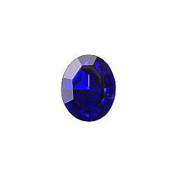 Oval Faceted Pointed Back (Doublets) Crystal Glass Stone, Blue 2 Transparent With Chrome (30070-Chr), Czech Republic