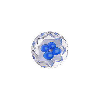 Round Faceted Pointed Back (Doublets) Crystal Glass Stone, White 5 Specials (00030-Flower-Blue), Czech Republic