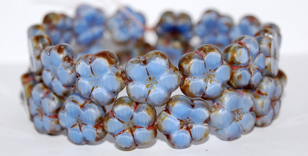 Table Cut Flower Beads, (36016 85800), Glass, Czech Republic