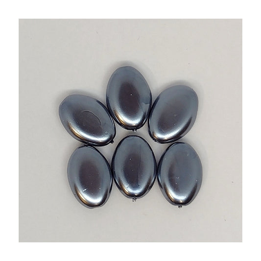 Imitation pearl glass beads oval Dark Gray Glass Czech Republic