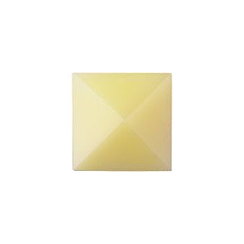 Square Faceted Flat Back Crystal Glass Stone, Yellow 1 Opaque (71100-C), Czech Republic