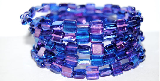 Flat Square Pressed Glass Beads, 48102 (48102), Glass, Czech Republic