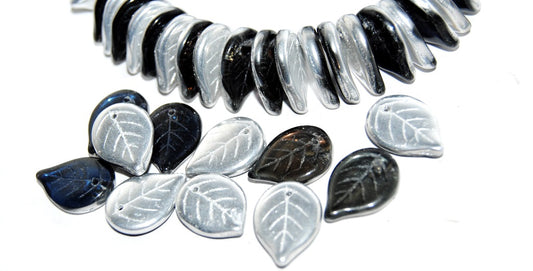 Leaf Pressed Glass Beads, 29634 (29634), Glass, Czech Republic