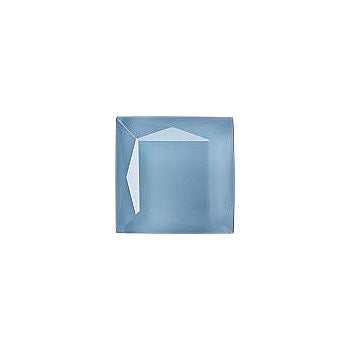 Square Faceted Flat Back Crystal Glass Stone, Aqua Blue 3 Milky Colours (04030-30010-K), Czech Republic