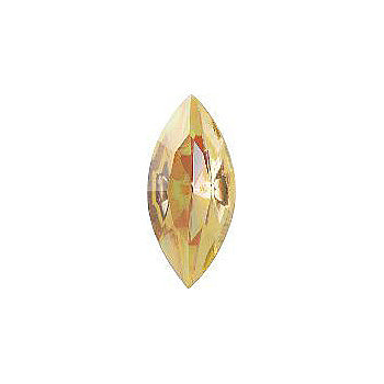Navette Faceted Pointed Back (Doublets) Crystal Glass Stone, Yellow 3 Transparent With Ab (80100-Abb), Czech Republic