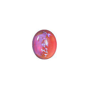 Oval Cabochons Flat Back Crystal Glass Stone, Pink 17 Mexico Opals (Mex-34), Czech Republic