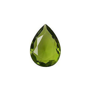 Pear Faceted Pointed Back (Doublets) Crystal Glass Stone, Green 4 Transparent (50270), Czech Republic