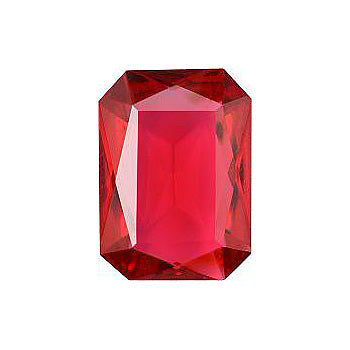 Octagon Faceted Pointed Back (Doublets) Crystal Glass Stone, Red 7 Transparent (70140-K), Czech Republic