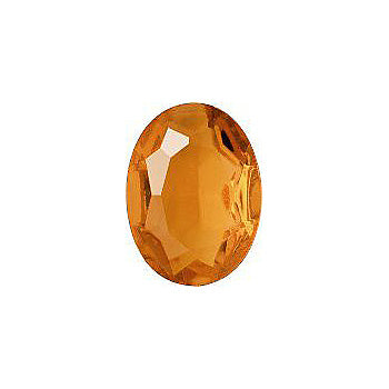 Oval Faceted Pointed Back (Doublets) Crystal Glass Stone, Orange 6 Transparent (10040), Czech Republic