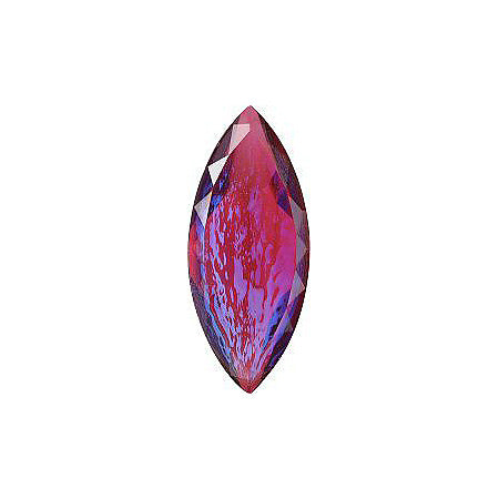 Navette Faceted Pointed Back (Doublets) Crystal Glass Stone, Red 11 Mexico Opals (Mex-34), Czech Republic