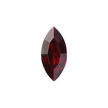 Navette Faceted Pointed Back (Doublets) Crystal Glass Stone, Red 12 Transparent With Chrome (90200-K-Chr), Czech Republic