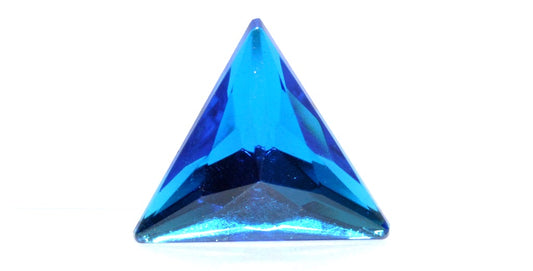 Cabochons Triangle Faceted Flat Back, (Blue Zirkon Similization), Glass, Czech Republic