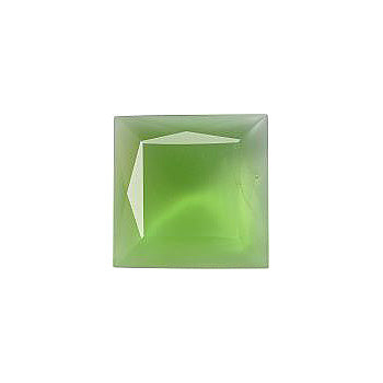 Square Faceted Pointed Back (Doublets) Crystal Glass Stone, Light Green 3 Milky Colours (04030-50230-K), Czech Republic