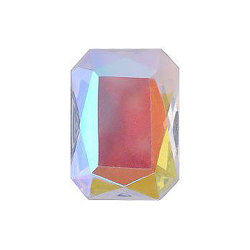 Octagon Faceted Pointed Back (Doublets) Crystal Glass Stone, White 8 Transparent With Ab (000300-Abt), Czech Republic