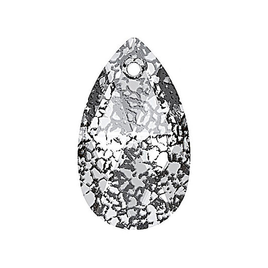 SWAROVSKI CRYSTALS pendant pear-shaped 6106 crystal stone with hole Crystal Black Patina Glass Austria