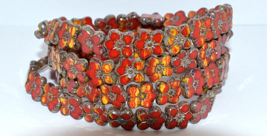 Table Cut Flower Beads Linum, (93198312 43400), Glass, Czech Republic