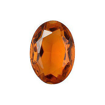 Oval Faceted Pointed Back (Doublets) Crystal Glass Stone, Orange 6 Transparent (10070), Czech Republic