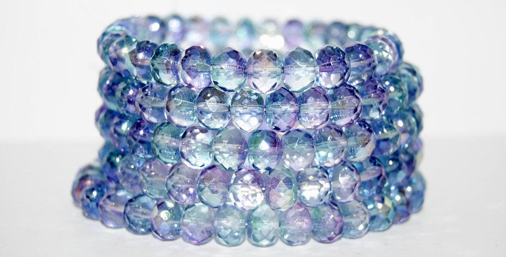 Faceted Special Cut Rondelle Fire Polished Beads, 48123 (48123), Glass, Czech Republic