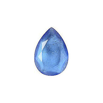 Pear Faceted Pointed Back (Doublets) Crystal Glass Stone, Blue 6 With Silver (30049), Czech Republic