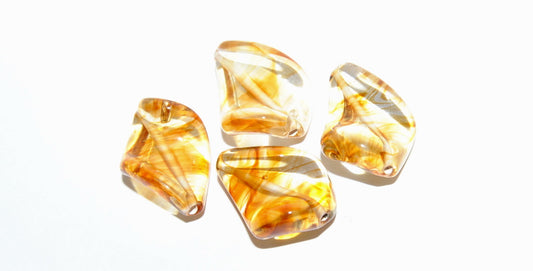 Leaf Lampwork Glass Handmade Beads, (H), Glass, Czech Republic