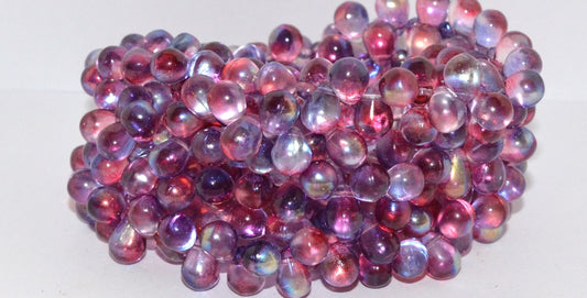 Pear Drop Pressed Glass Beads, Crystal 48114 (30 48114), Glass, Czech Republic