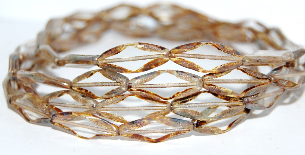 Table Cut Spindle Beads, Crystal 43400 (30 43400), Glass, Czech Republic