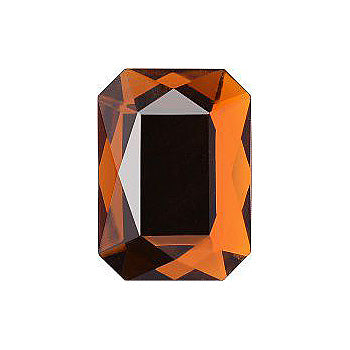 Octagon Faceted Flat Back Crystal Glass Stone, Orange 6 Transparent With Aluminium (10100-Al), Czech Republic