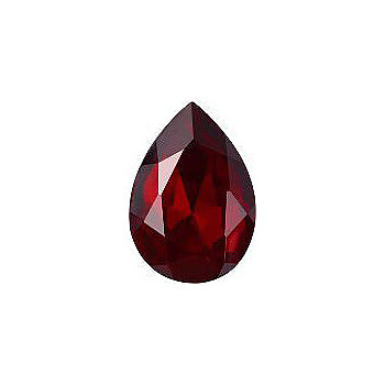 Pear Faceted Pointed Back (Doublets) Crystal Glass Stone, Red 6 Transparent With Chrome (90080-Chr), Czech Republic