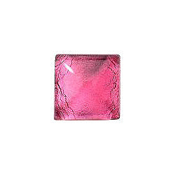 Square Cabochons Flat Back Crystal Glass Stone, Pink 23 With Silver (701490-K), Czech Republic