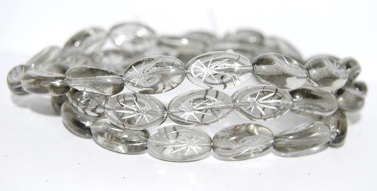 Oval With Rays Pressed Glass Beads, (40020 54201), Glass, Czech Republic