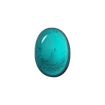 Oval Cabochons Flat Back Crystal Glass Stone, Green 2 With Silver (60249), Czech Republic