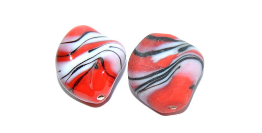 Leaf Lampwork Glass Handmade Beads, (B), Glass, Czech Republic