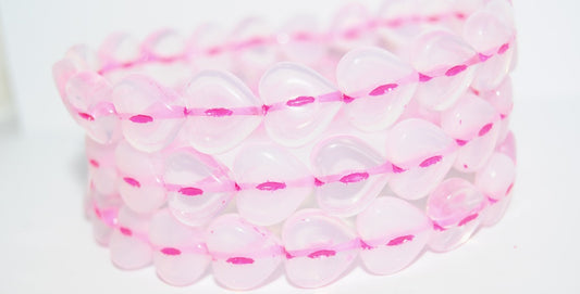 Heart Pressed Glass Beads, (01000B 46470), Glass, Czech Republic