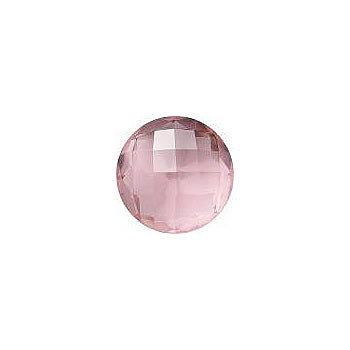 Round Faceted Pointed Back (Doublets) Crystal Glass Stone, Pink 9 Transparent (70110-L), Czech Republic