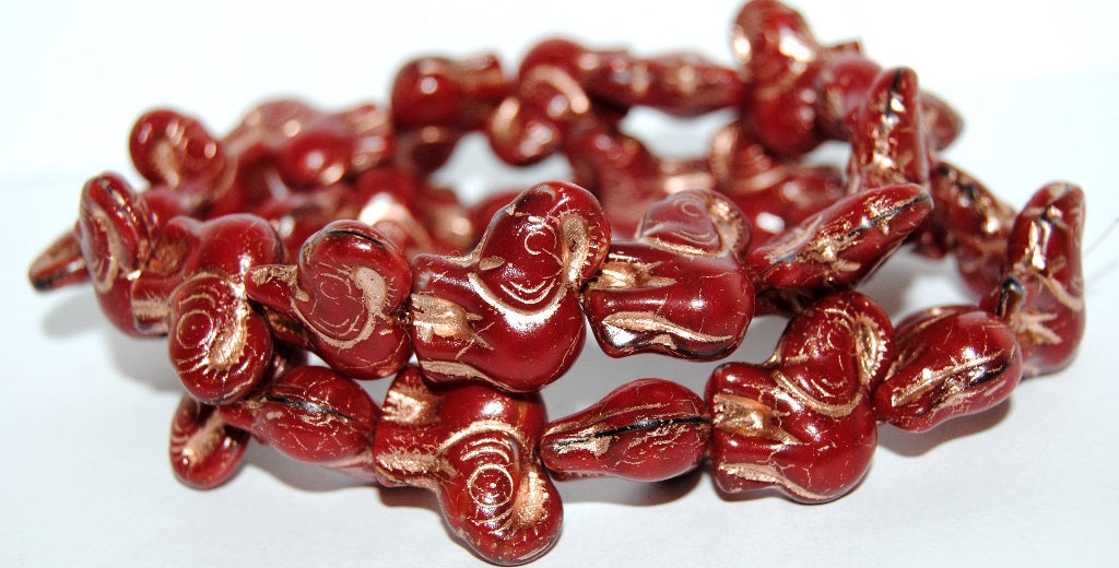 Elephant Animal Pressed Glass Beads, (26907 54200), Glass, Czech Republic