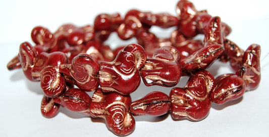 Elephant Animal Pressed Glass Beads, (26907 54200), Glass, Czech Republic