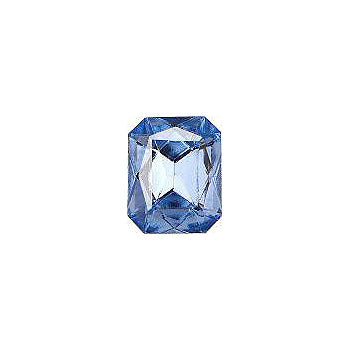 Octagon Faceted Pointed Back (Doublets) Crystal Glass Stone, Aqua Blue 7 Transparent With Aluminium (30010-Al), Czech Republic