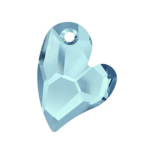 SWAROVSKI ELEMENTS pendant Devoted 2 U Heart 6261 crystal stone with hole Aquamarine Glass Austria