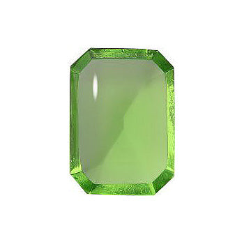Octagon Cabochons Pointed Back Crystal Glass Stone, Light Green 5 Transparent (50580), Czech Republic