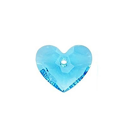 SWAROVSKI ELEMENTS pendant Truly in Love Heart 6264 crystal stone with hole Aquamarine Glass Austria