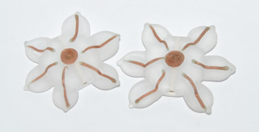 Czech Glass Hand Made Flower Lampwork Beads, (3632 A), Glass, Czech Republic