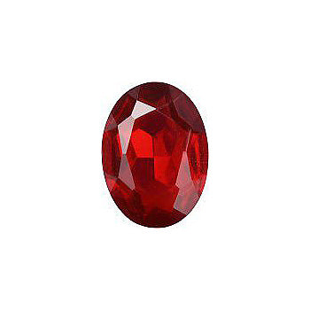 Oval Faceted Pointed Back (Doublets) Crystal Glass Stone, Red 10 Transparent With Ab (90150-K-Abb), Czech Republic