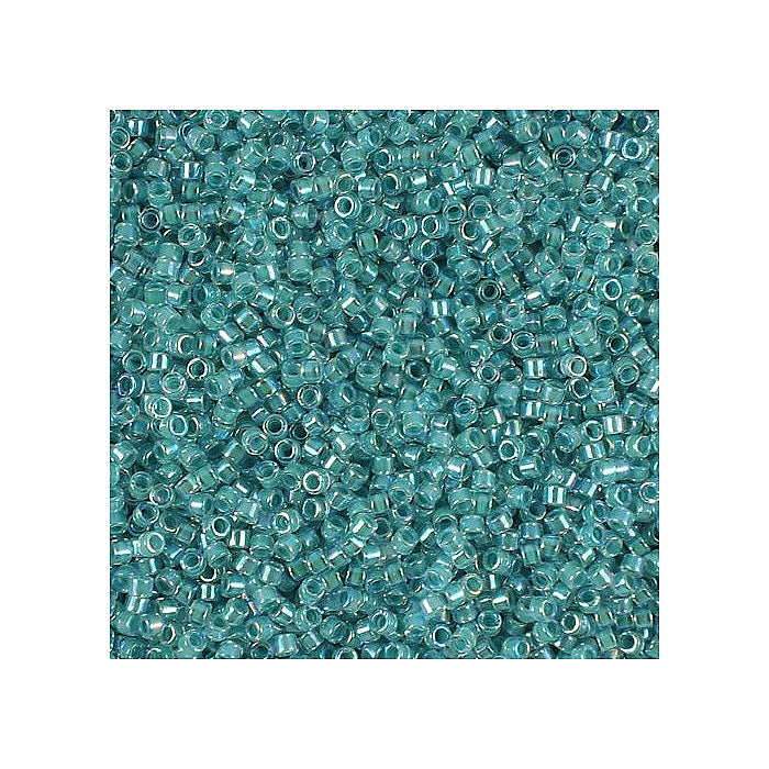 Miyuki Delica Rocailles Seed Beads Inside Dyed Green Turquoise Ab Glass Japan
